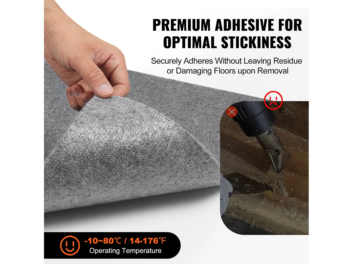 Teppiche SucceBuy Wiederverwendbare Teppichbodenplatten 60.96CMx60.96CM - Hellgrau