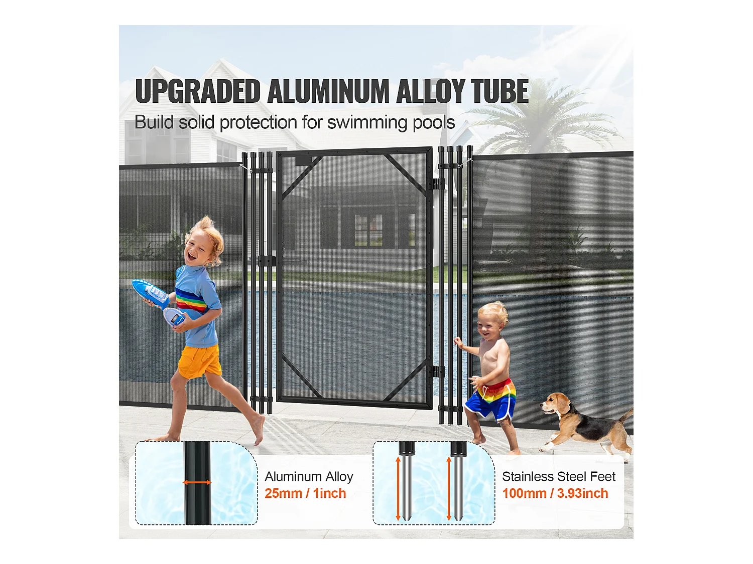 Barreira de piscina amovível SucceBuy 122 x 76,2 cm para segurança infantil