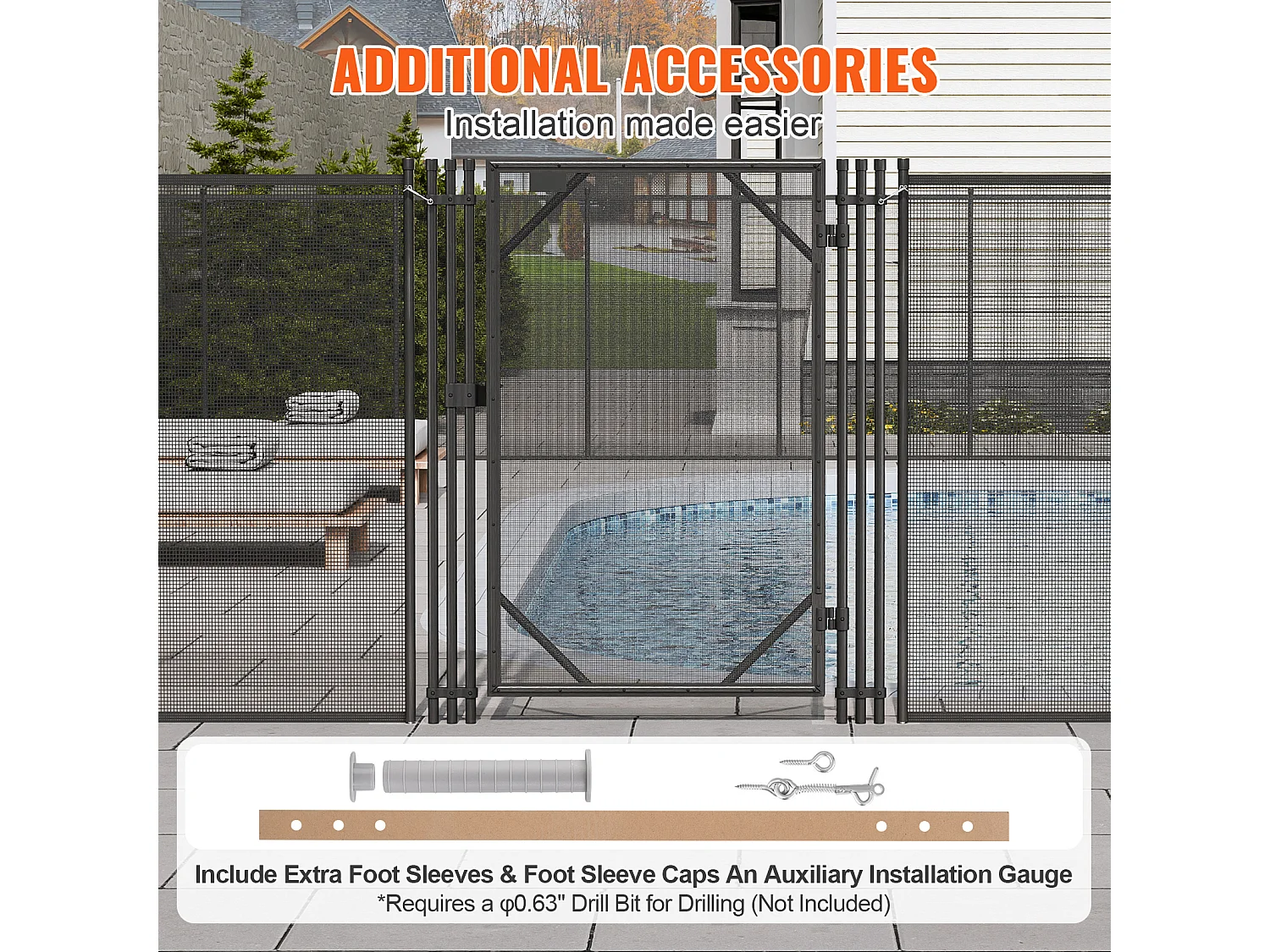 Barreira de piscina amovível SucceBuy 122 x 76,2 cm para segurança infantil