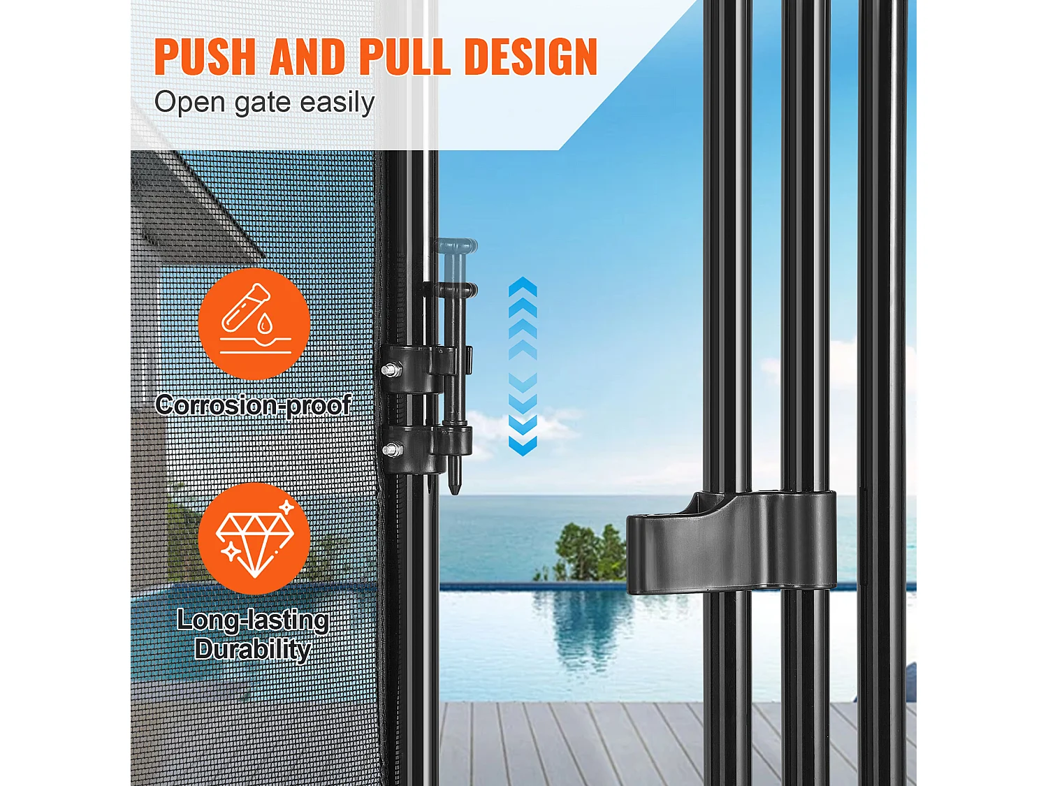 Barrière de Piscine SucceBuy 122 x 76.2cm Amovible pour la Sécurité des Enfants