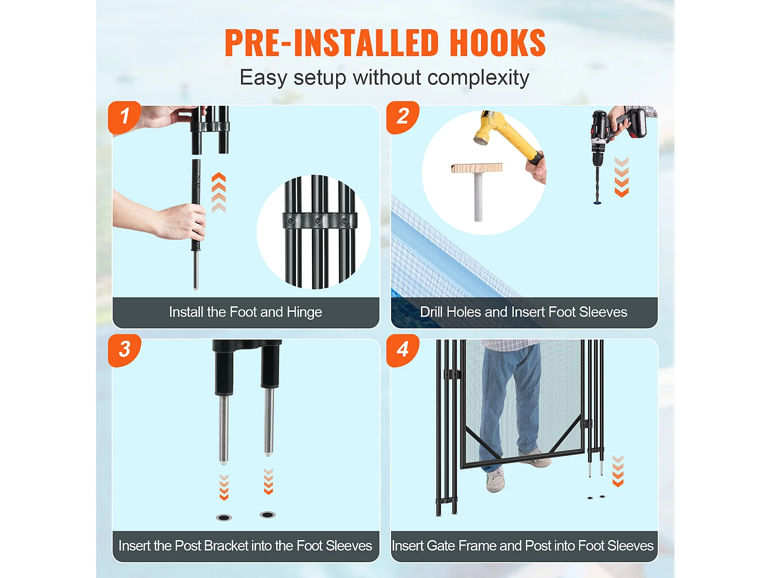 Barrière de Piscine SucceBuy 122 x 76.2cm Amovible pour la Sécurité des Enfants