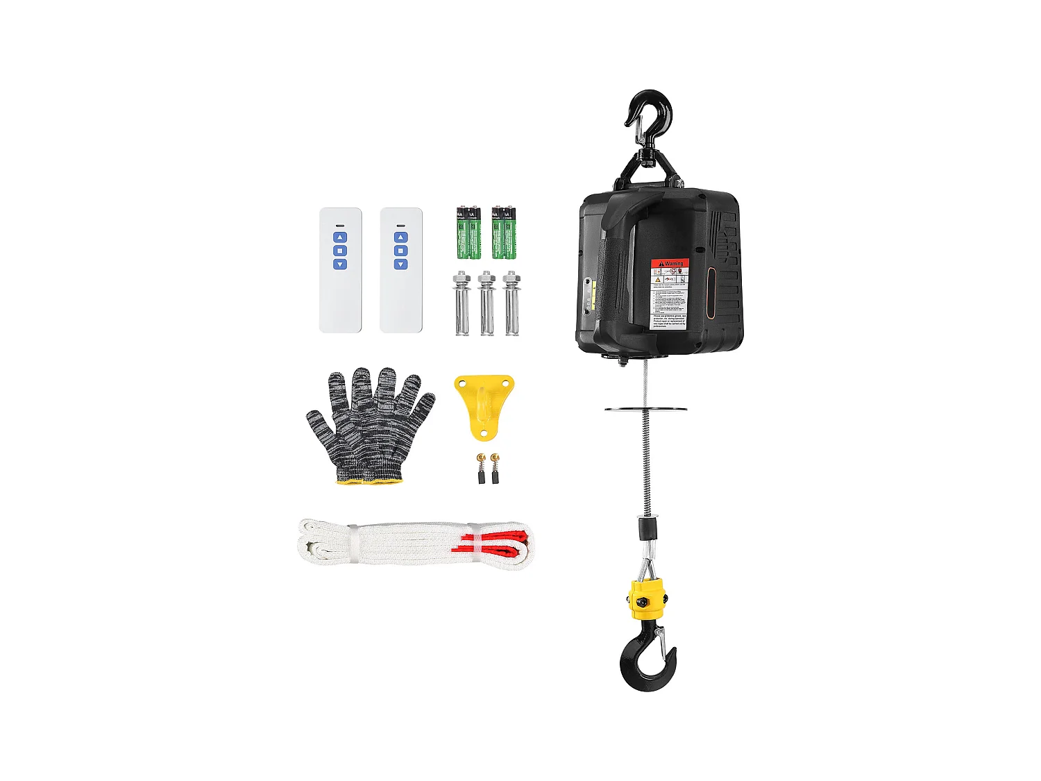 Treuil Électrique, SucceBuy Treuil Électrique Portatif 2 en 1, 1 100 lb avec Télécommande Sans Fil