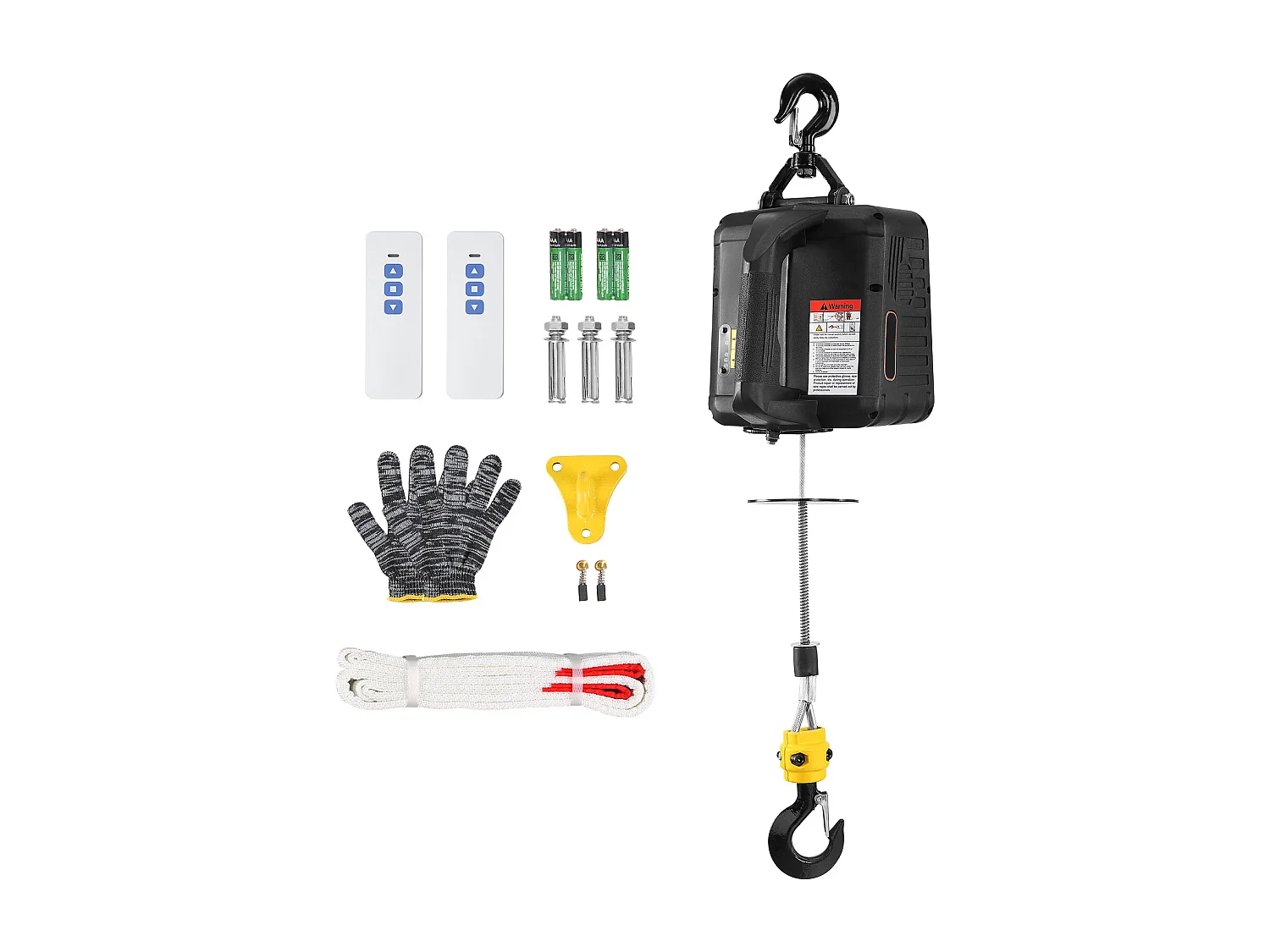 Treuil Électrique, SucceBuy Treuil Électrique Portatif 2 en 1, 1 100 lb avec Télécommande Sans Fil