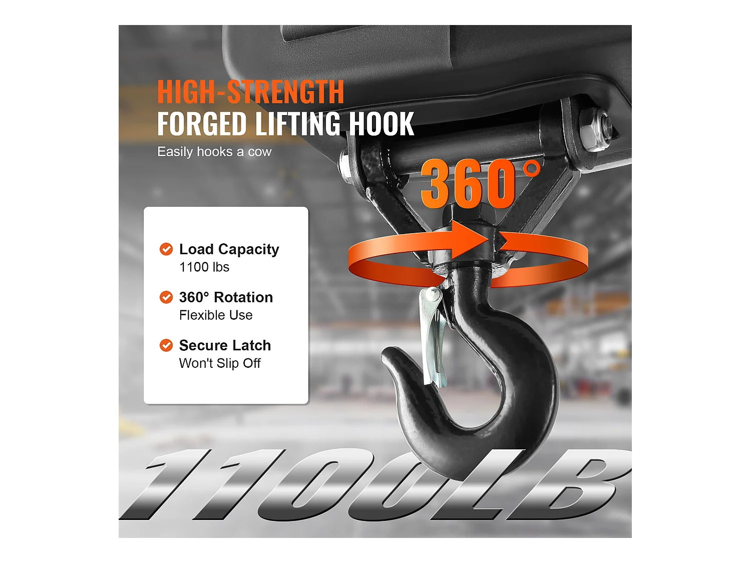 Treuil Électrique, SucceBuy Palan Électrique Portatif 2 en 1, 1 100 lb, Télécommande Filaire