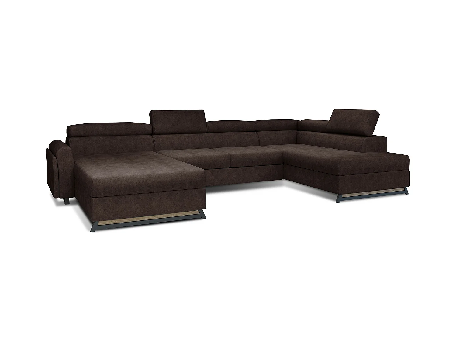 Canapé Corner Silvy UR/revêtement tissu/Marron