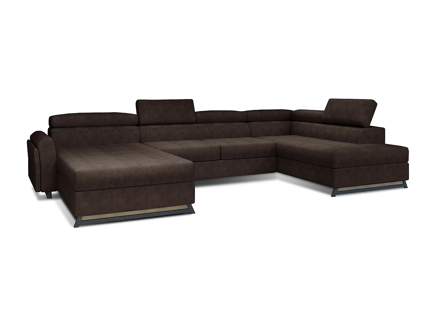 Ecksofa Silvy UR/Stoffbezug/Braun