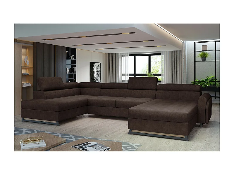 Ecksofa Silvy UL/Stoffbezug/Braun