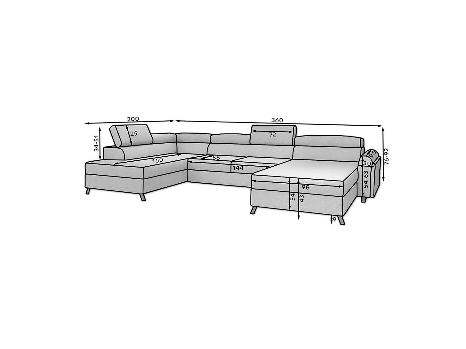 Ecksofa Silvy UR/Stoffbezug/Beige