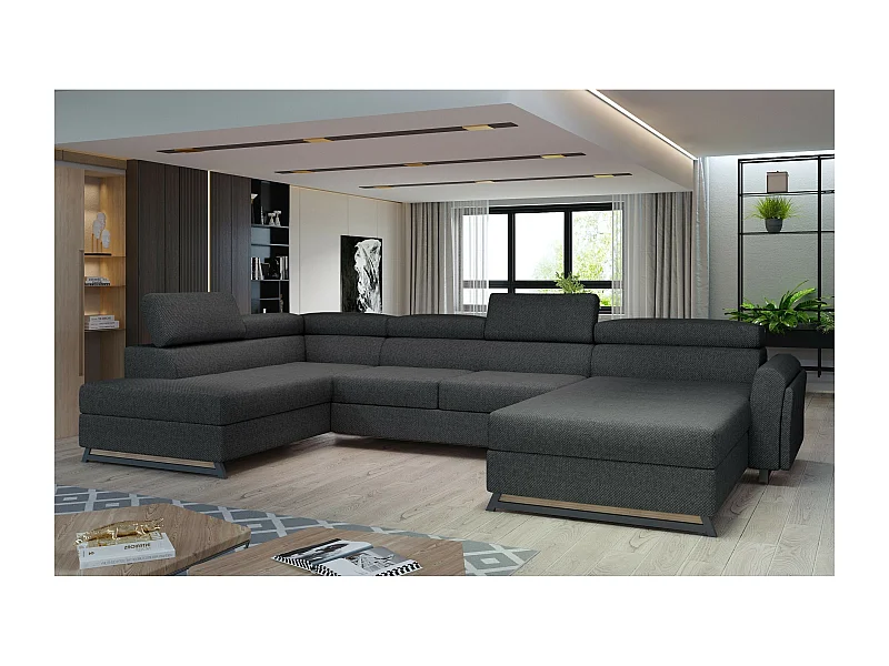 Canapé Corner SilvyUL/revêtement tissu/Anthracite