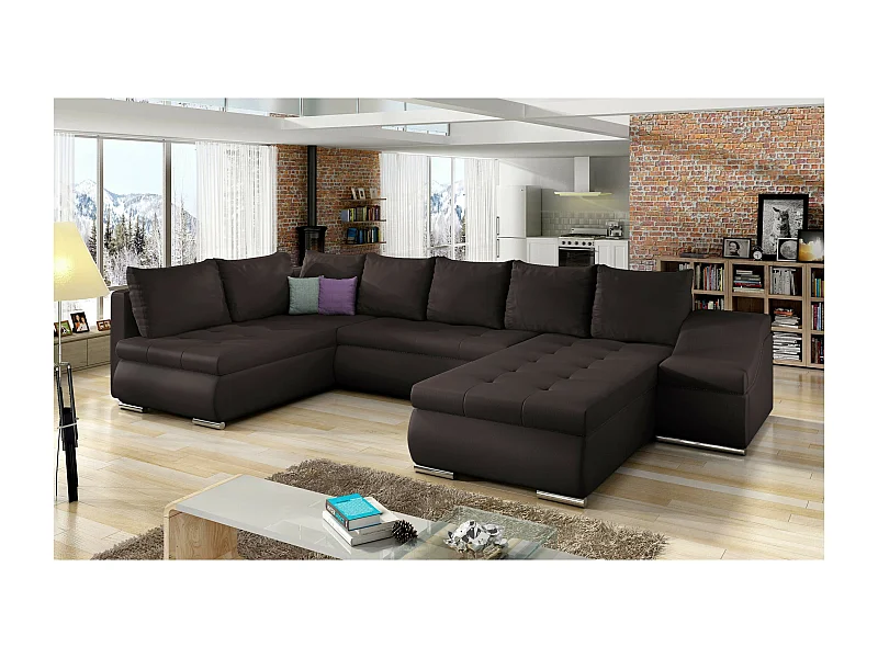Ecksofa Marango UR/Stoffbezug/Braun