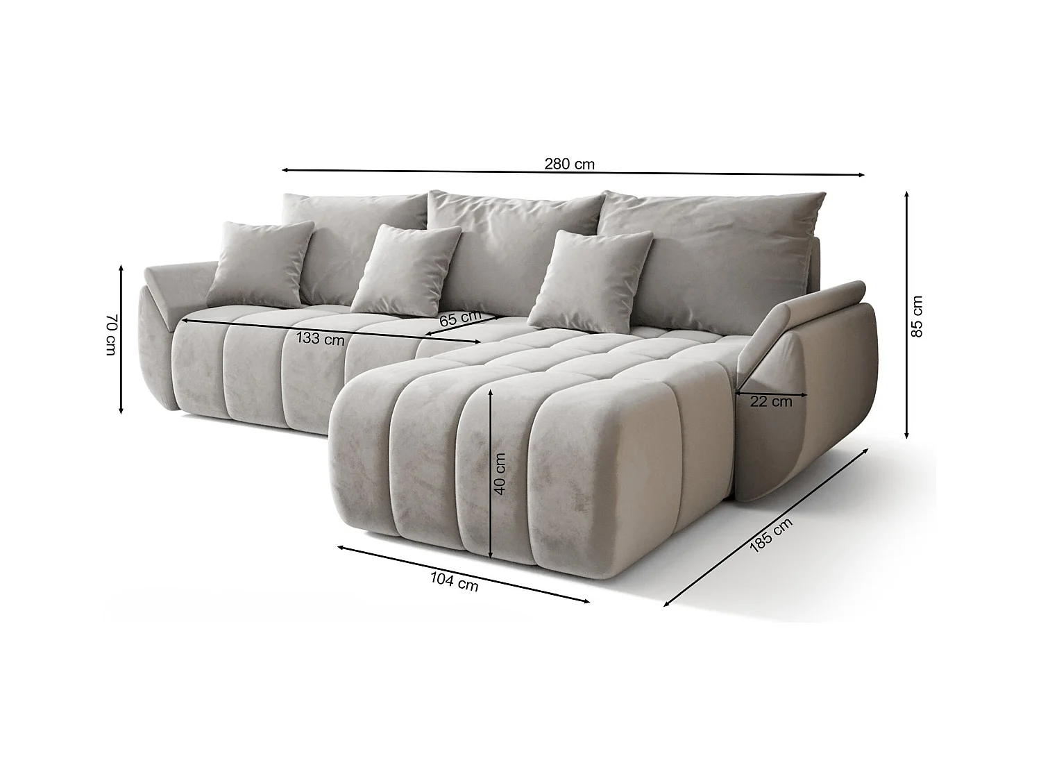 Ecksofa mit Schlaffunktion - Stauraum - Samtbezug - links - Grün - ROMULDI