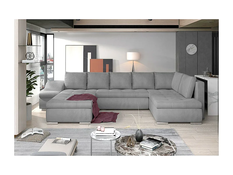 Ecksofa Marango UL/Stoffbezug/Grau