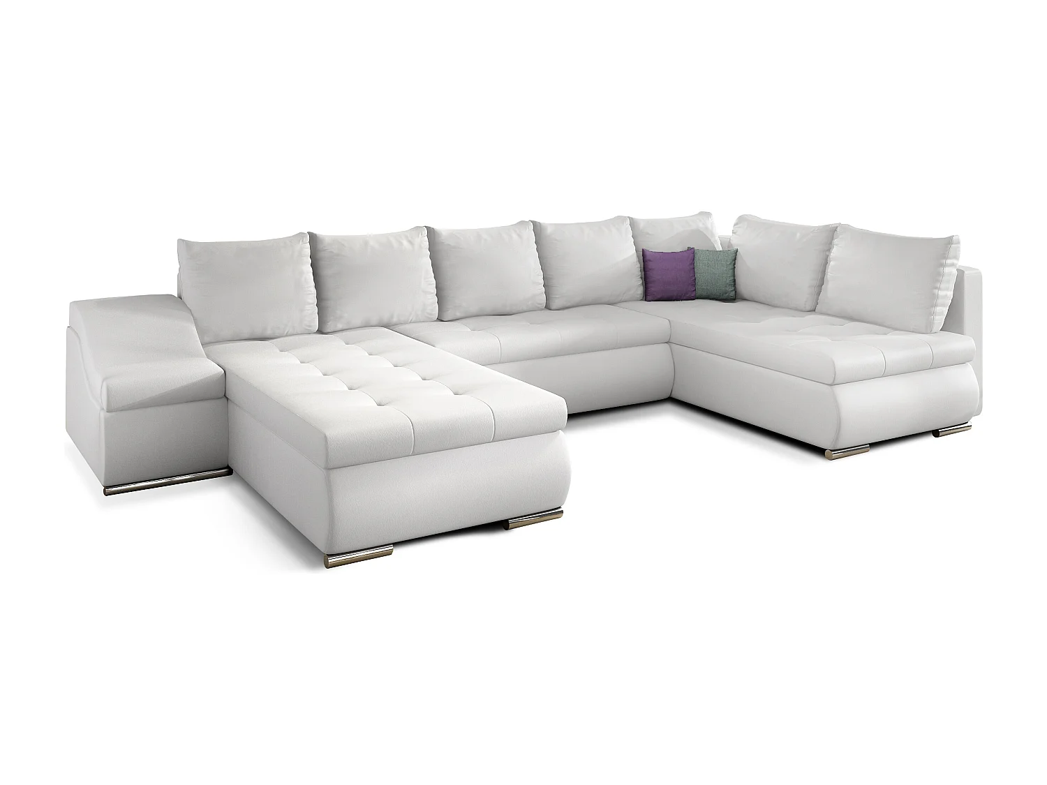 Ecksofa Marango UL/Stoffbezug/Weiss