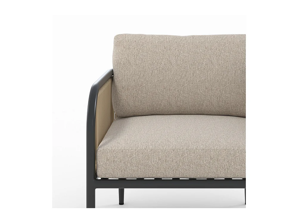 Fauteuil de jardin en acier et tissu beige - Wilo