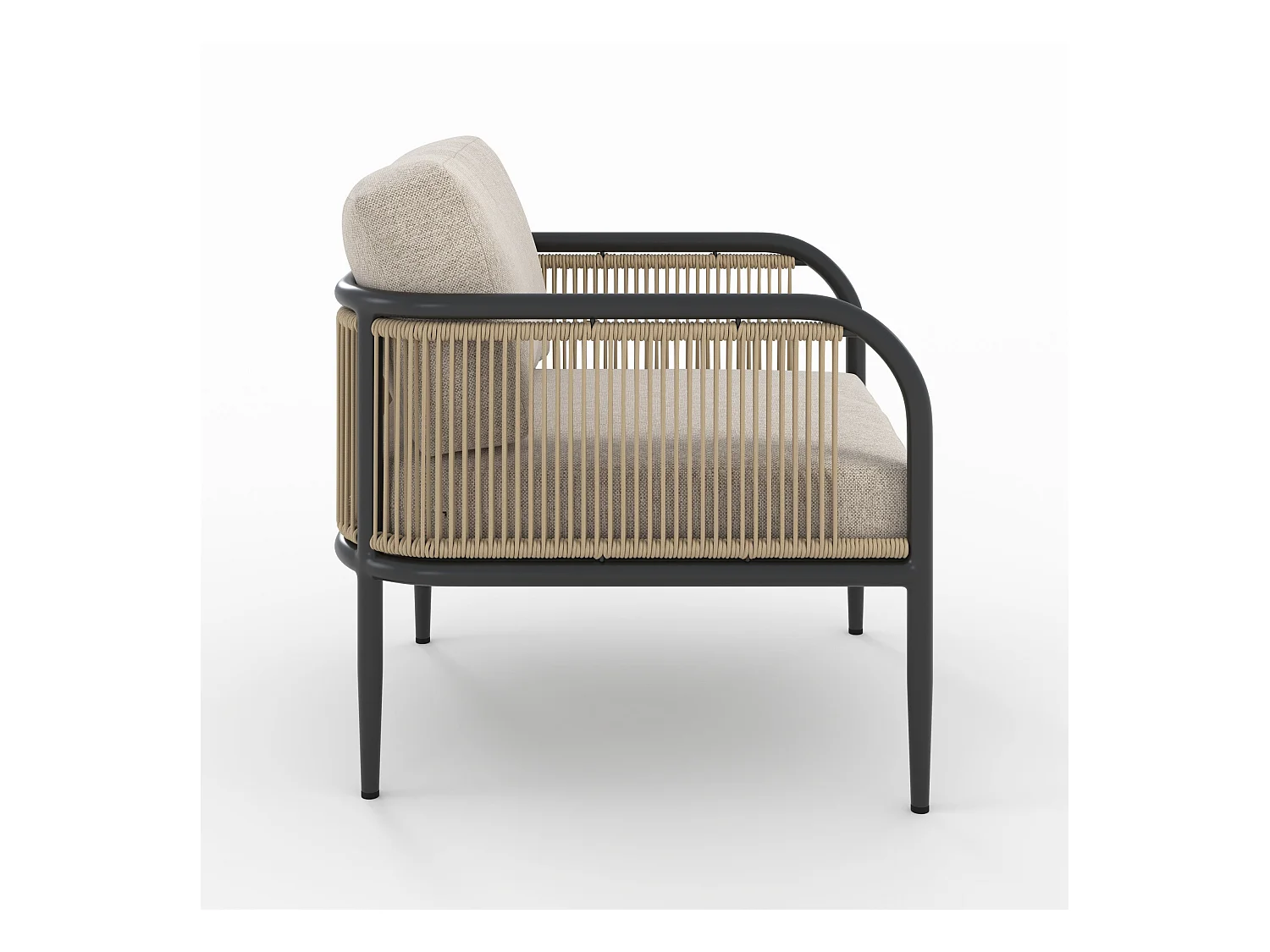 Fauteuil de jardin en acier et tissu beige - Wilo