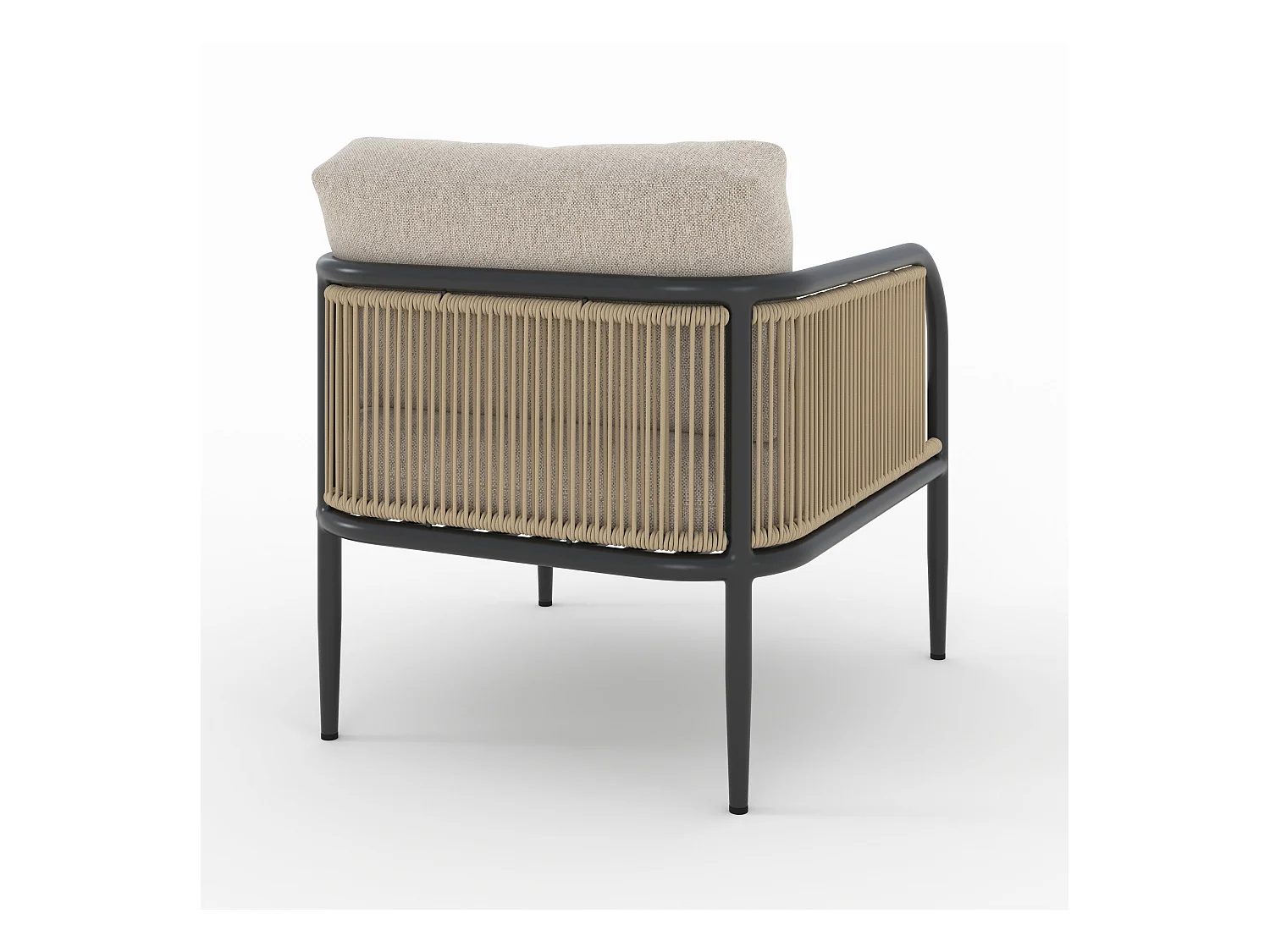 Fauteuil de jardin en acier et tissu beige - Wilo