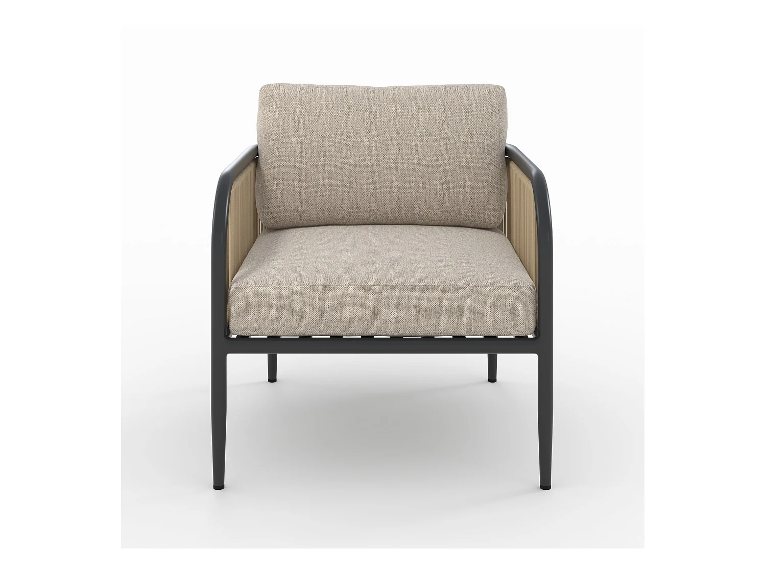 Fauteuil de jardin en acier et tissu beige - Wilo