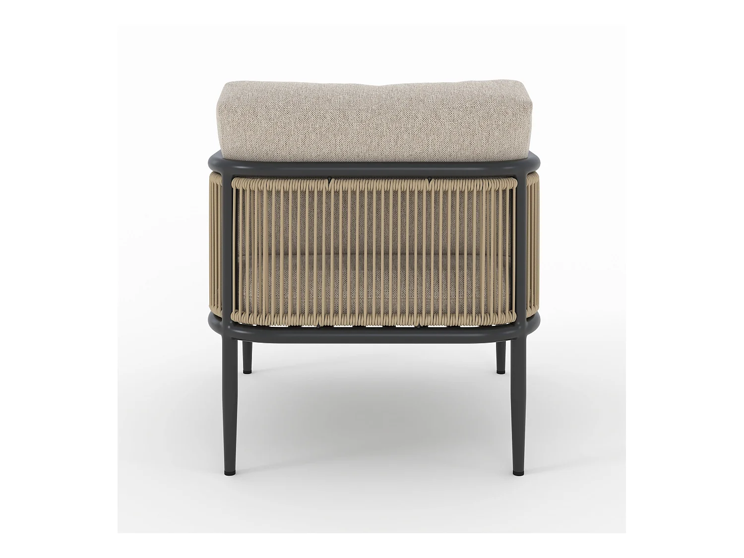 Fauteuil de jardin en acier et tissu beige - Wilo