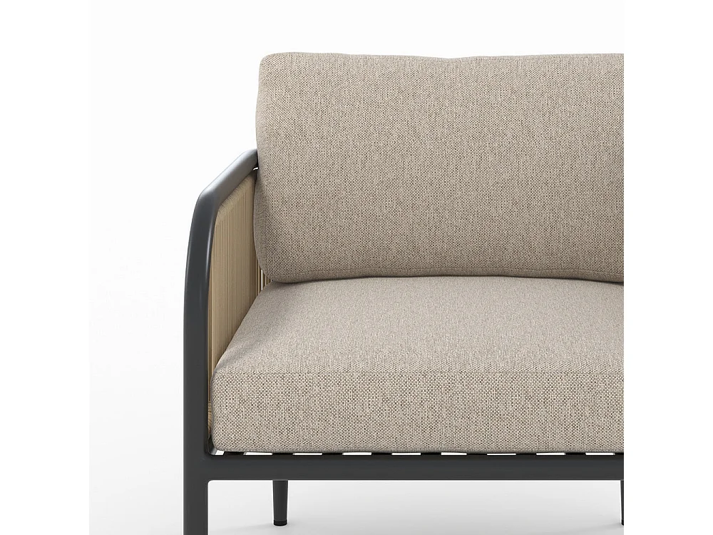 Poltrona da giardino in acciaio e tessuto beige - Wilo