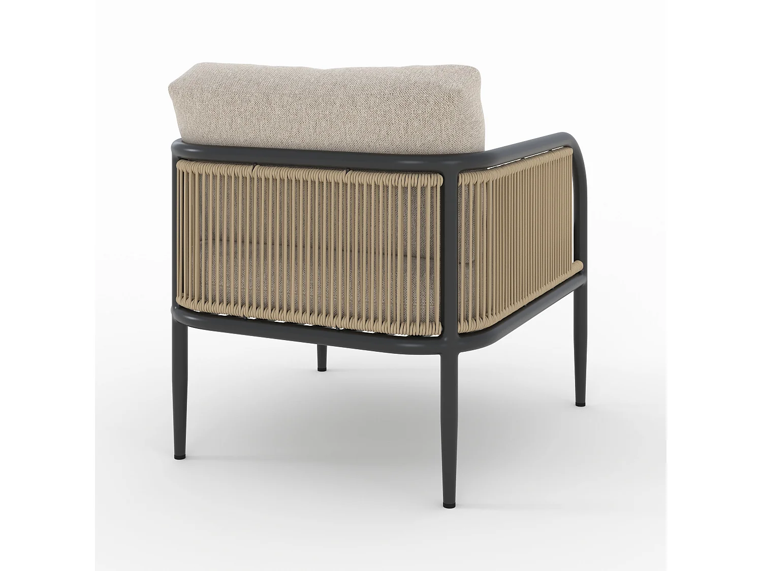 Poltrona da giardino in acciaio e tessuto beige - Wilo