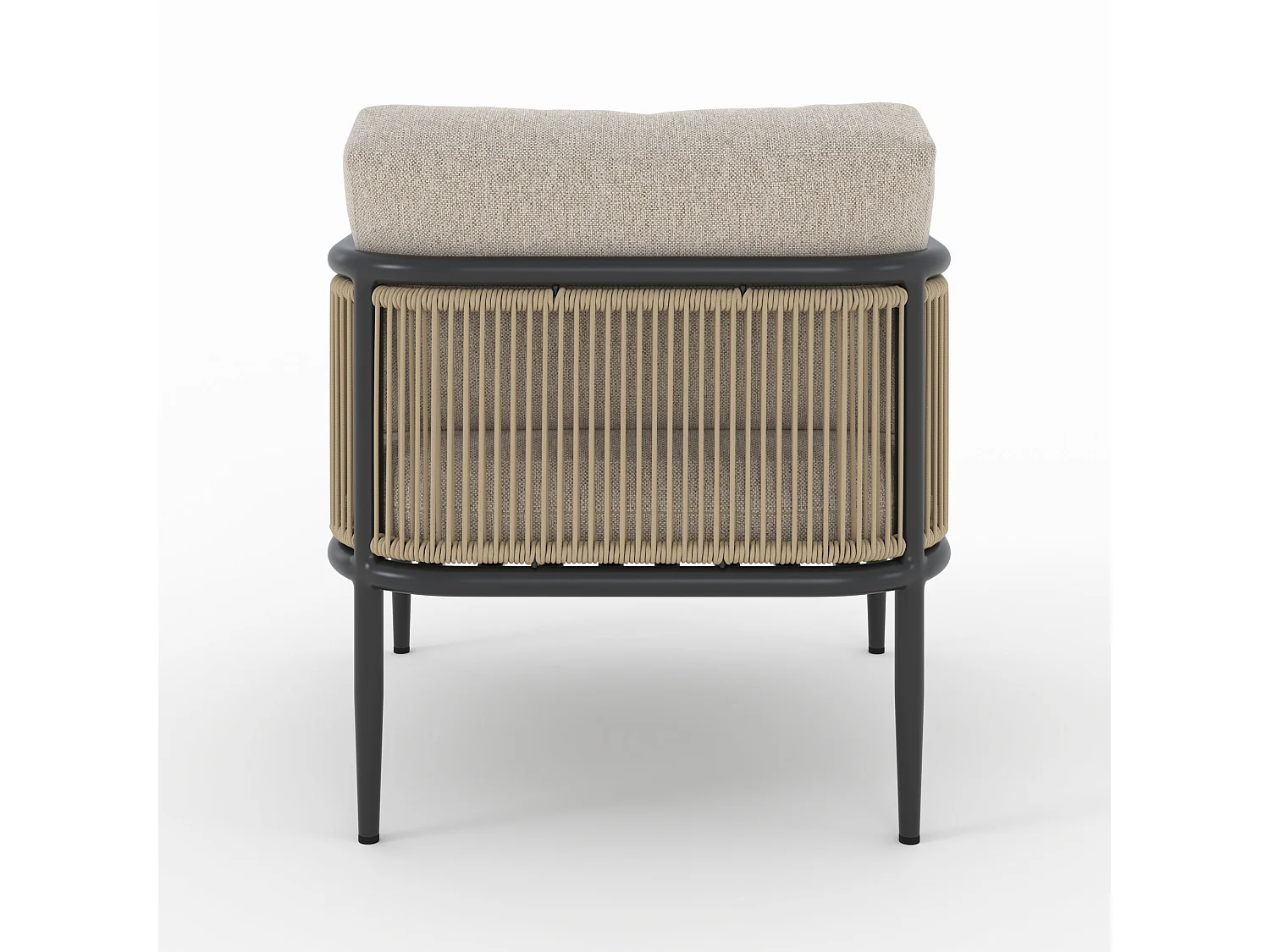 Poltrona da giardino in acciaio e tessuto beige - Wilo