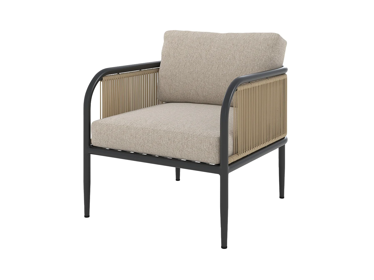 Poltrona da giardino in metallo e tessuto beige - Wilo