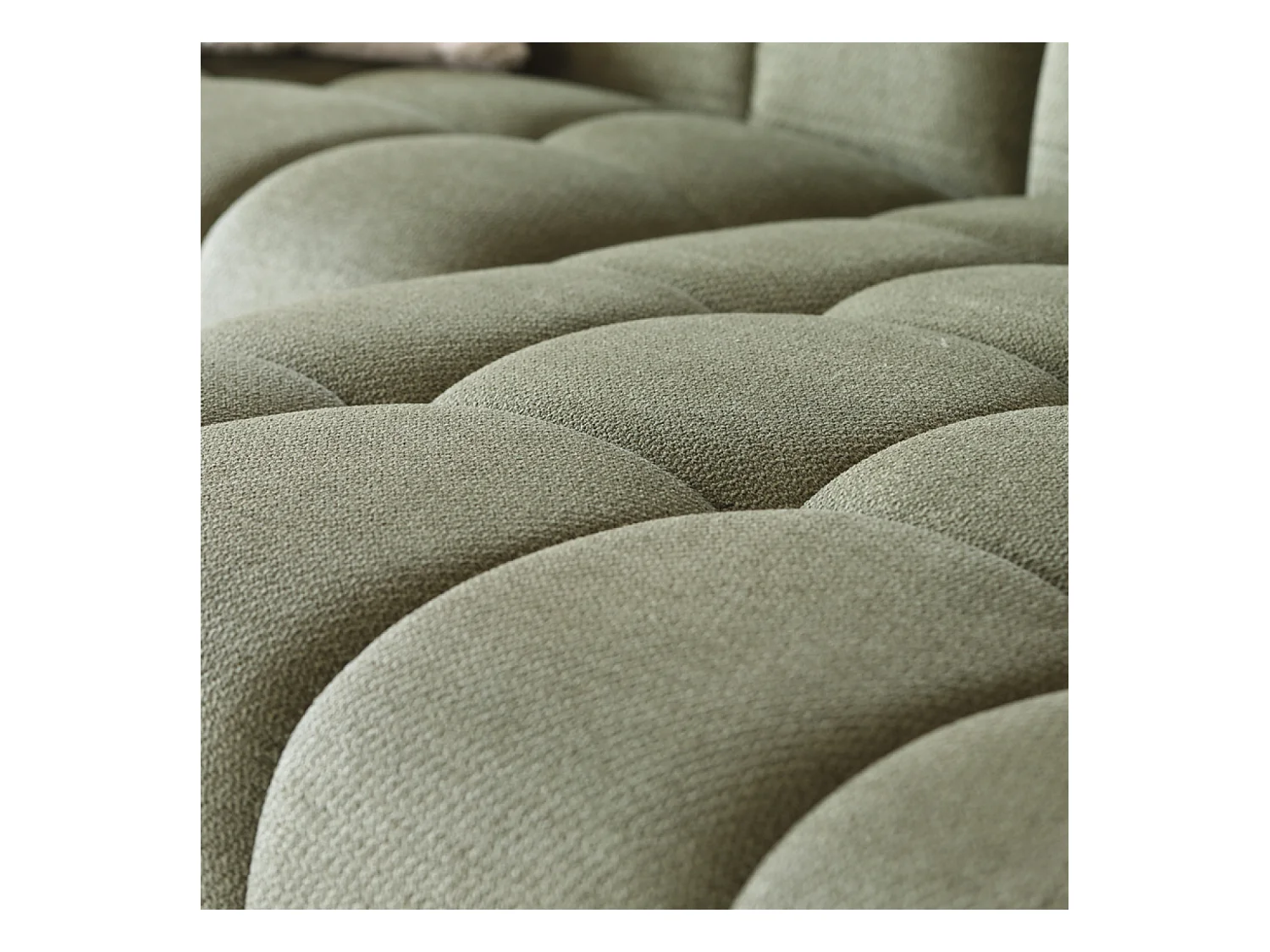 Canapé d'angle 3 places nuage en velours vert SALFORD