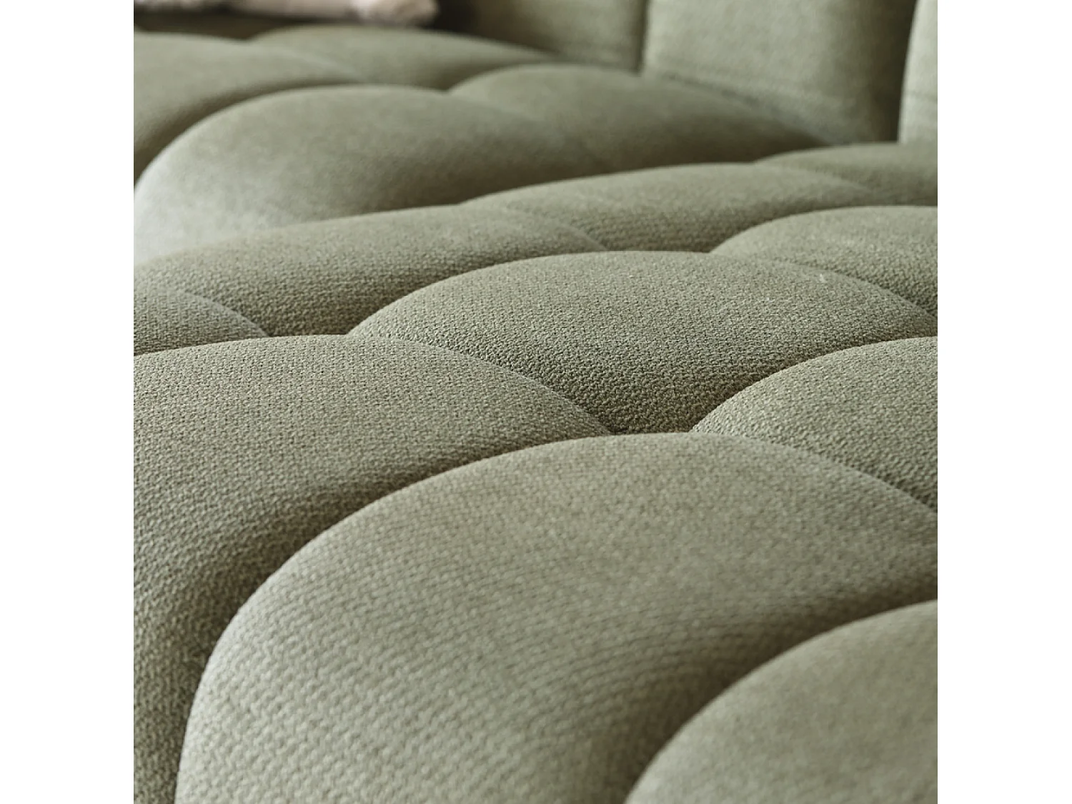 Canapé d'angle 3 places nuage en velours vert SALFORD