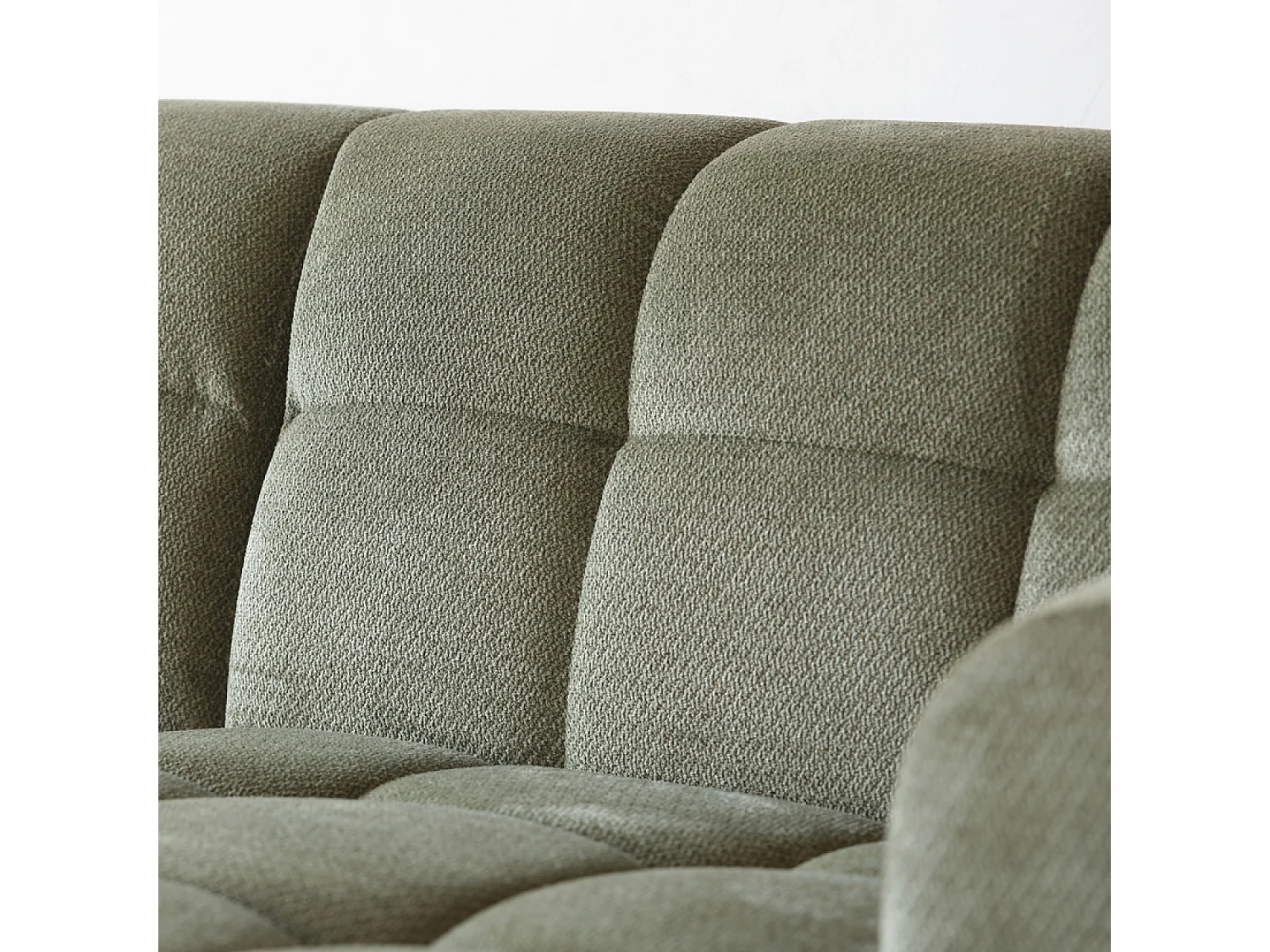 Canapé d'angle 3 places nuage en velours vert SALFORD