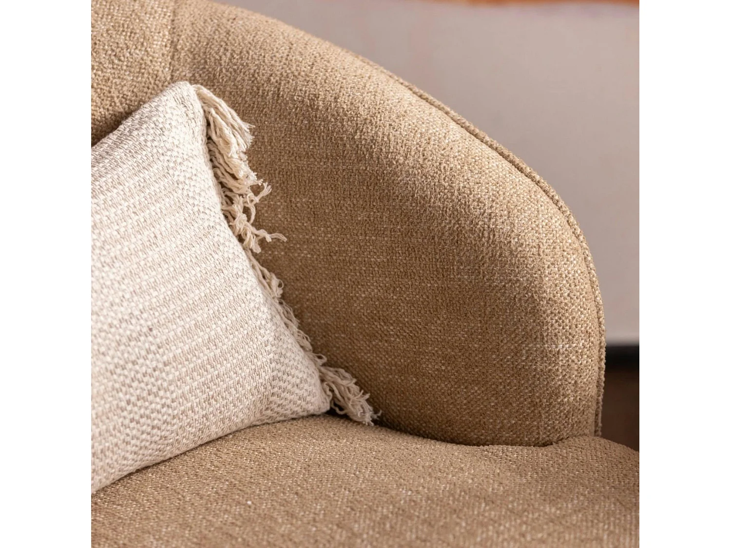 Fauteuil pivotant beige BRADFORD