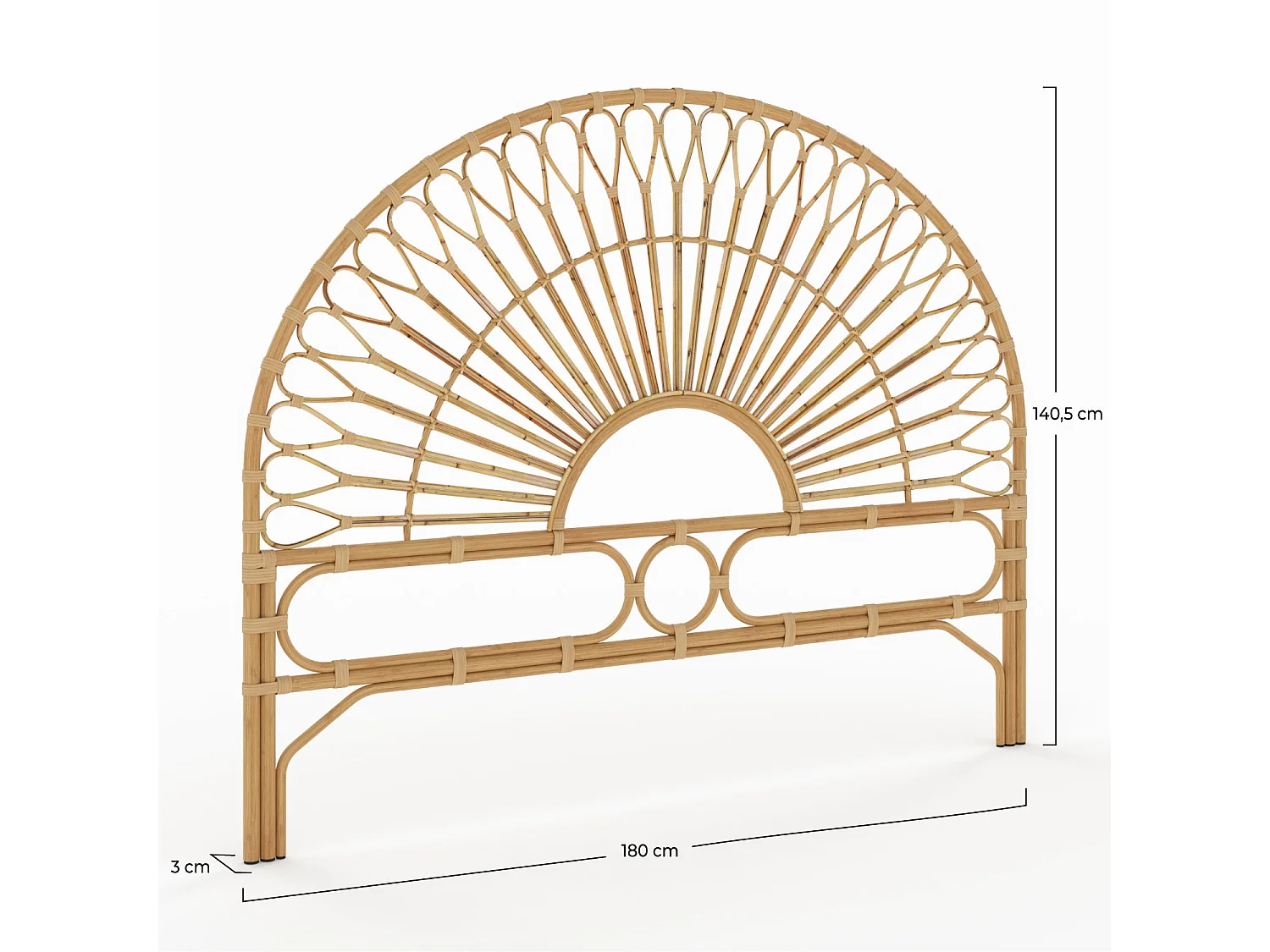Tête de lit 180 cm en rotin naturel - Bahia