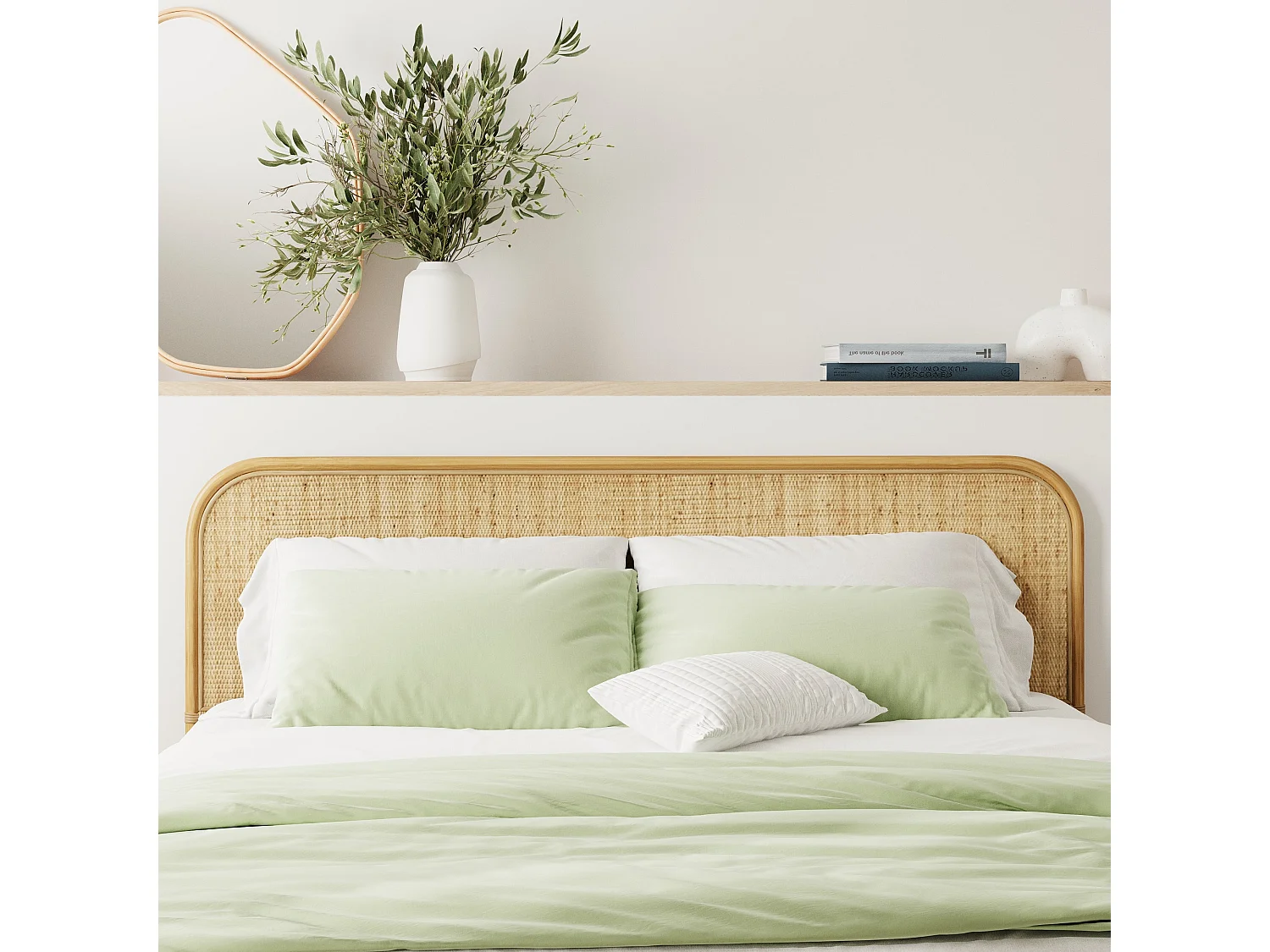 Tête de lit 180 cm en rotin naturel - Grace