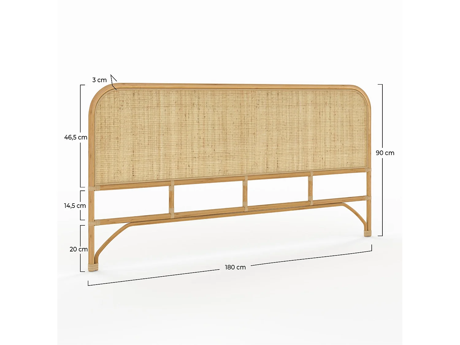 Tête de lit 180 cm en rotin naturel - Grace