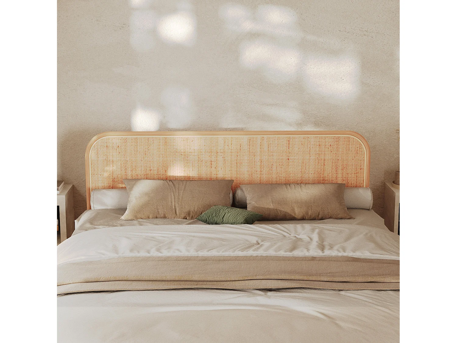 Testiera del letto 180 cm in rattan naturale - Grace