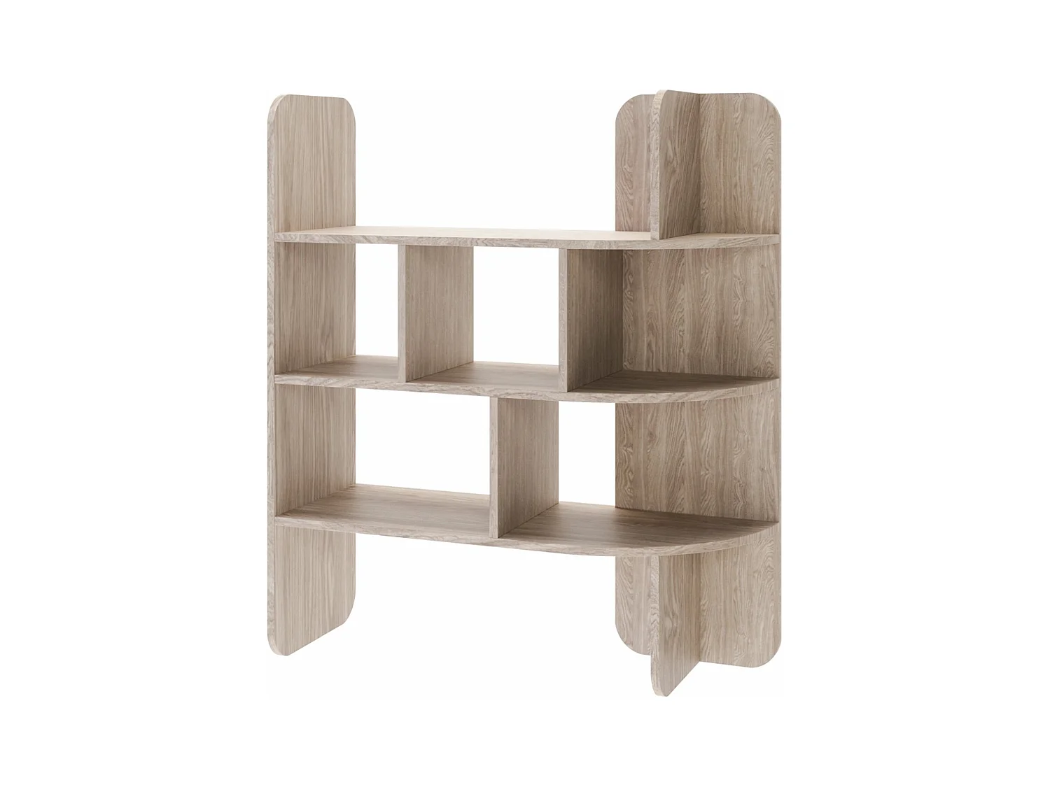 Standregal mit abgerundeten Ecken - in Eiche-Optik - 102 x 120 cm - CONTLE