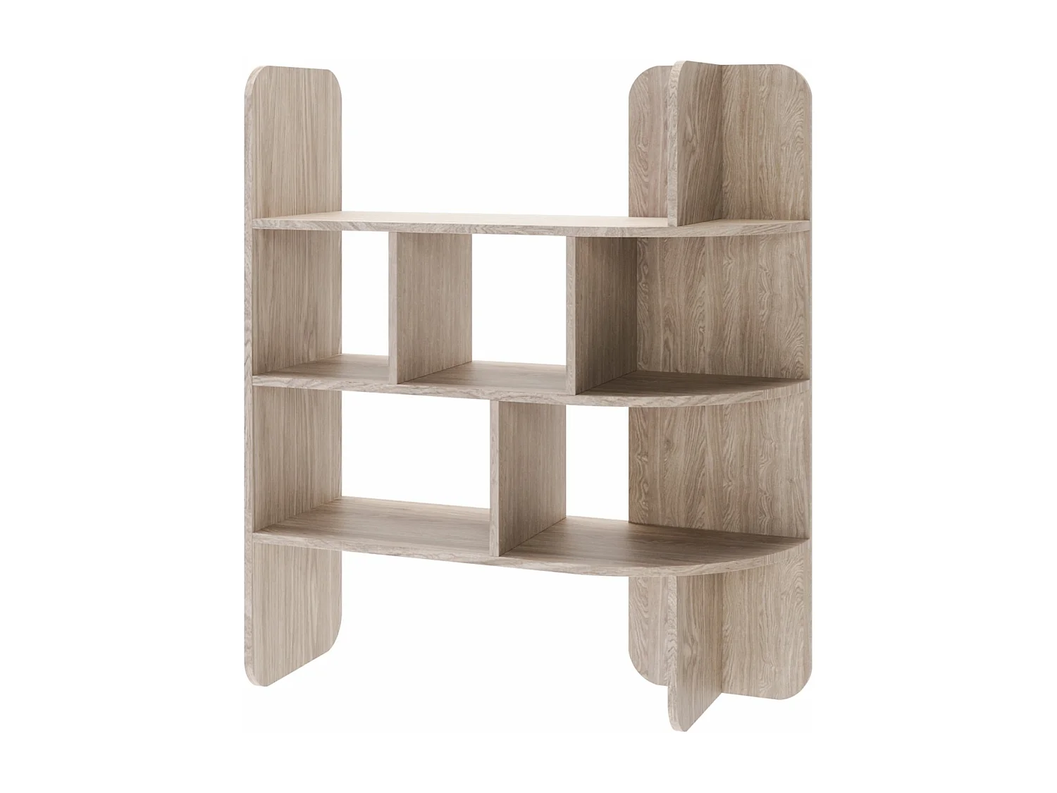 Bibliothèque basse avec niches ouvertes – 120 cm – décor chêne – CONTLE