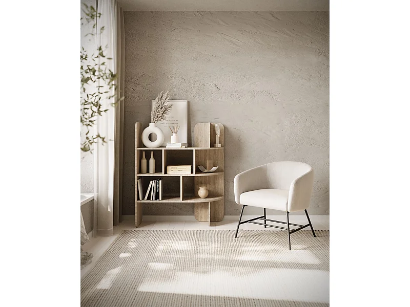 Bibliothèque basse avec niches ouvertes – 120 cm – décor chêne – CONTLE