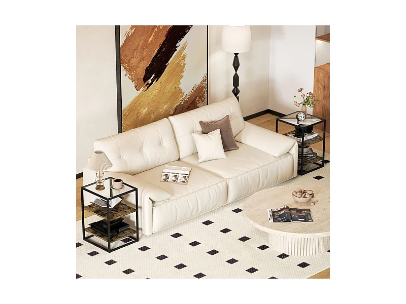 Lot de 2 tables d’appoint NANCY marron