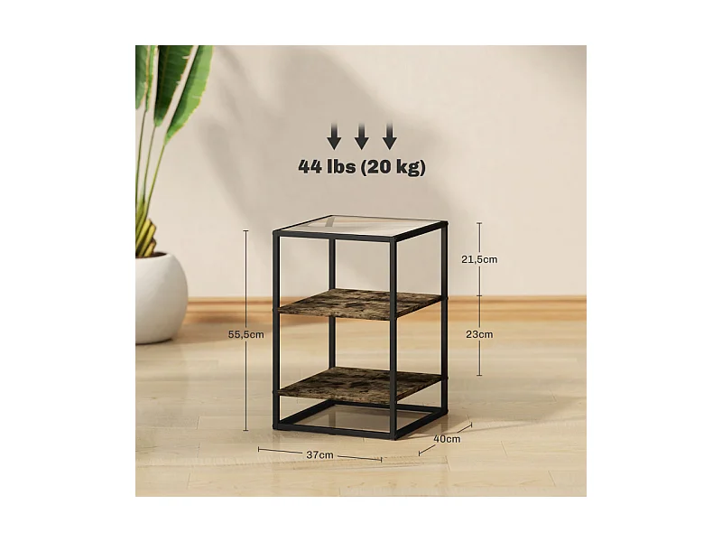 Lot de 2 tables d’appoint NANCY marron