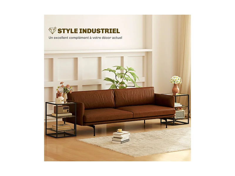 Lot de 2 tables d’appoint NANCY marron