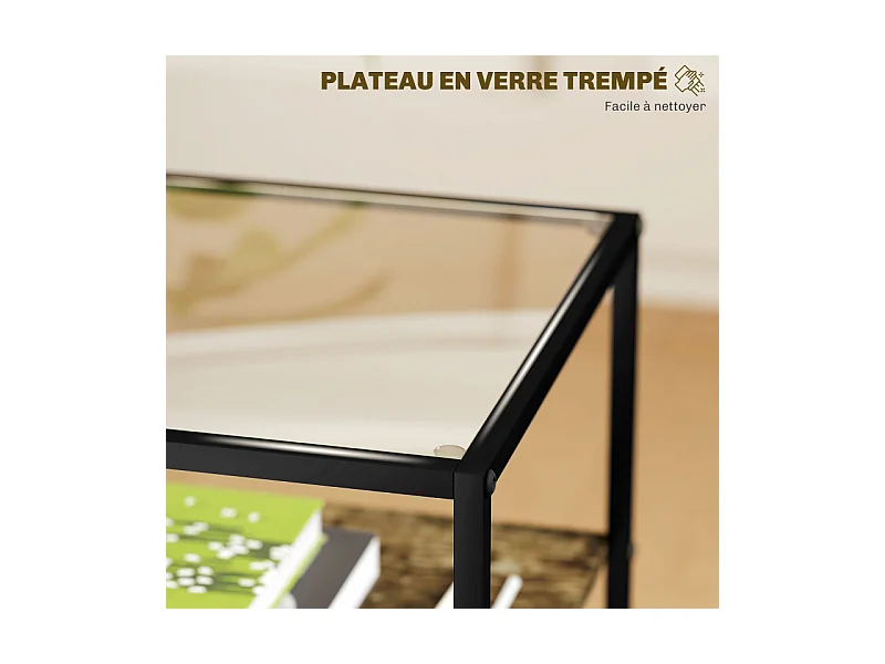 Lot de 2 tables d’appoint NANCY marron