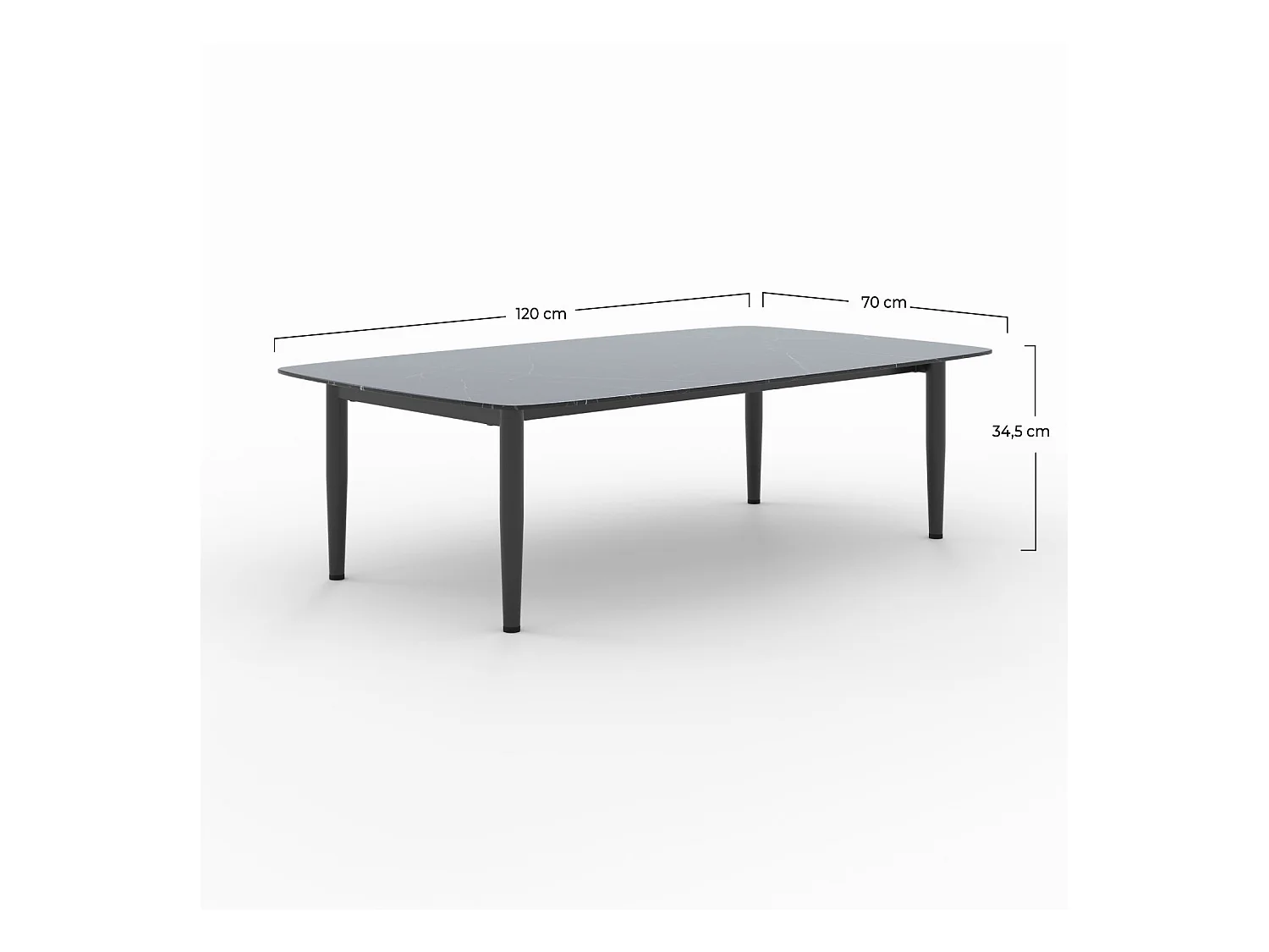 Tavolino da giardino in vetro effetto marmo - Wilo