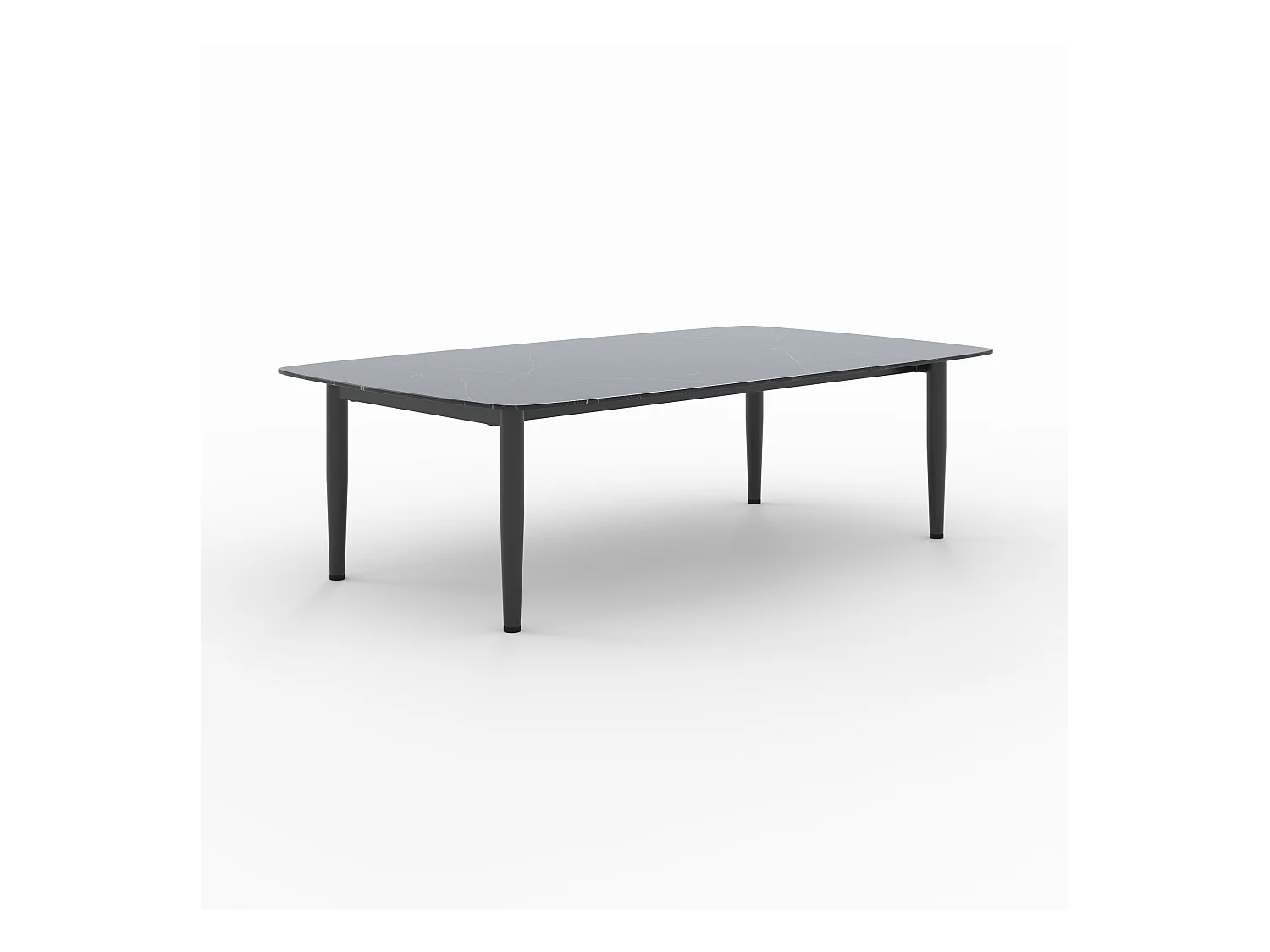 Table basse de jardin en verre effet marbre - Wilo