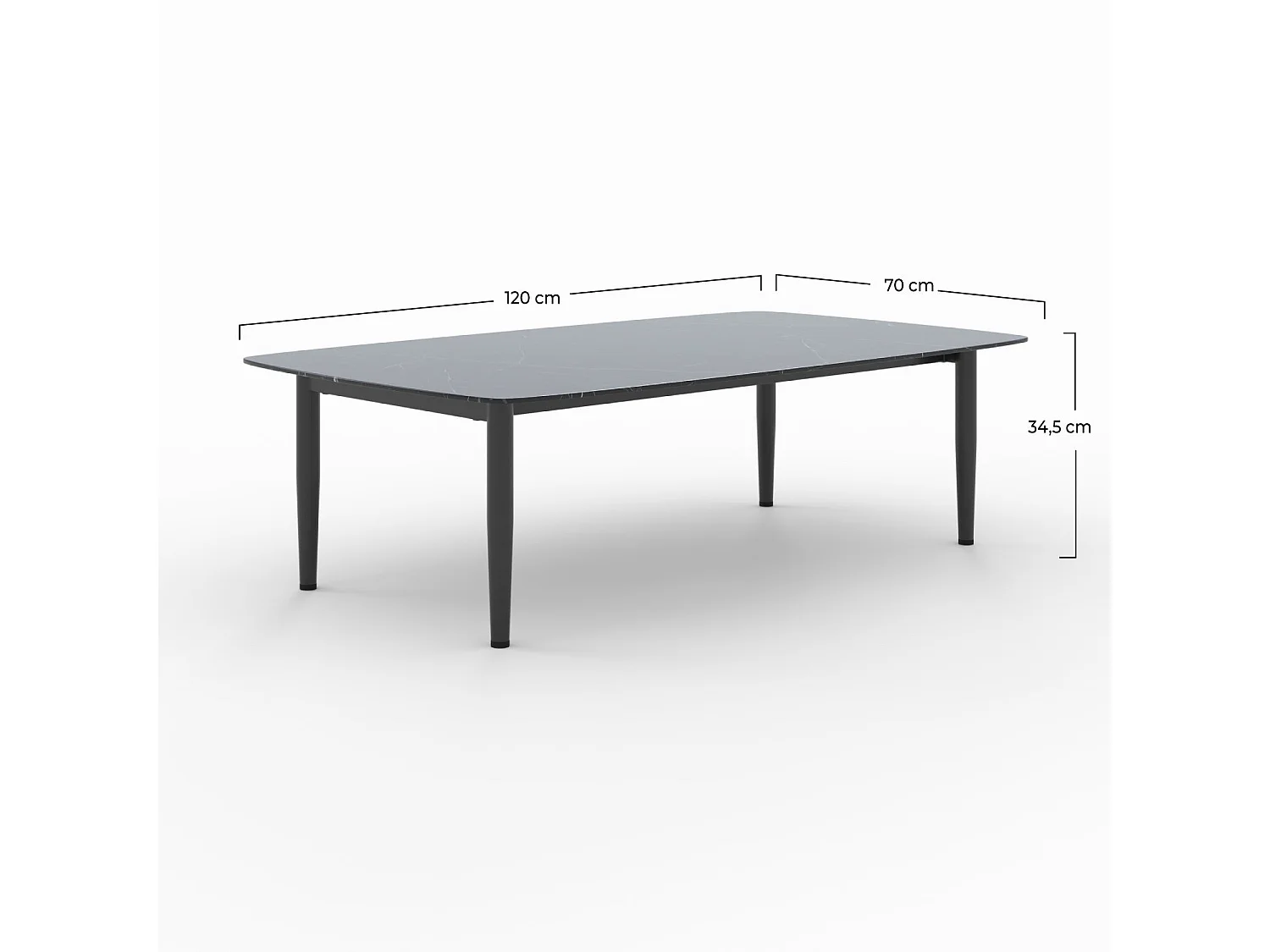 Tavolino da giardino in vetro effetto marmo - Wilo