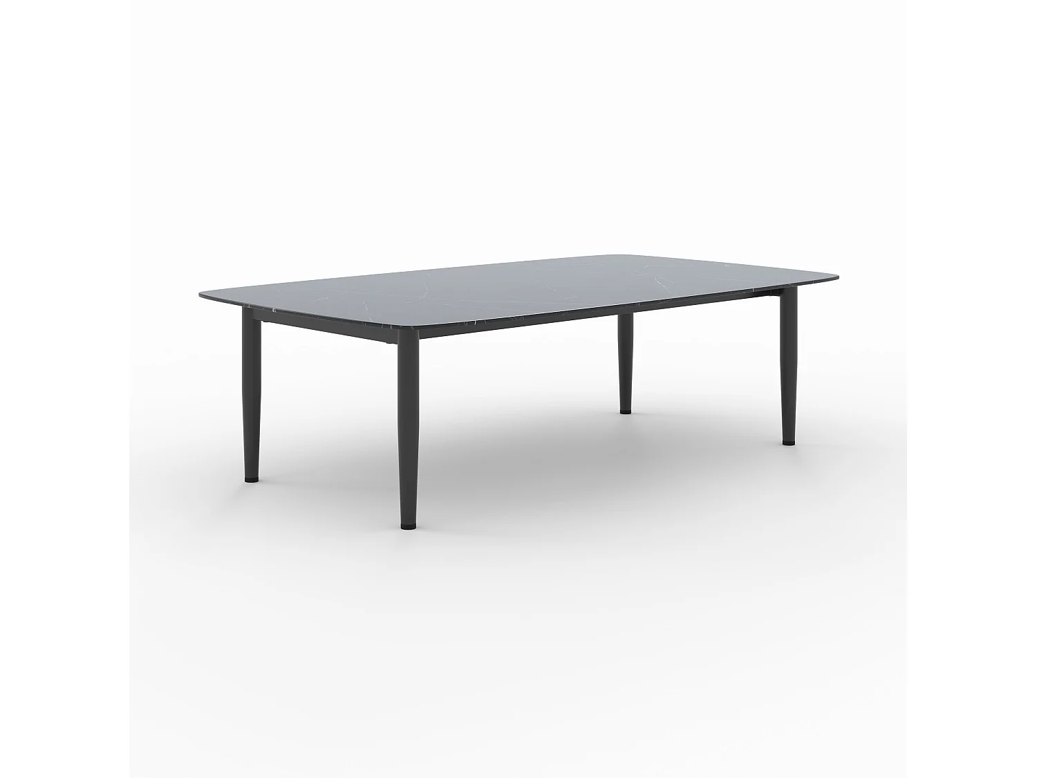 Mesa baja de jardín de vidrio efecto mármol - Wilo