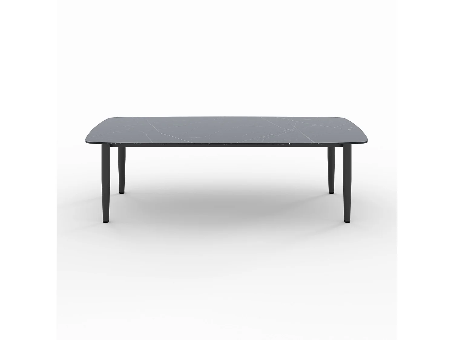 Mesa baja de jardín de vidrio efecto mármol - Wilo