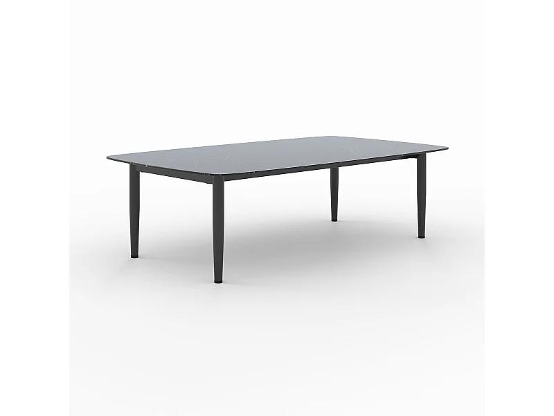 Table basse de jardin en verre effet marbre - Wilo