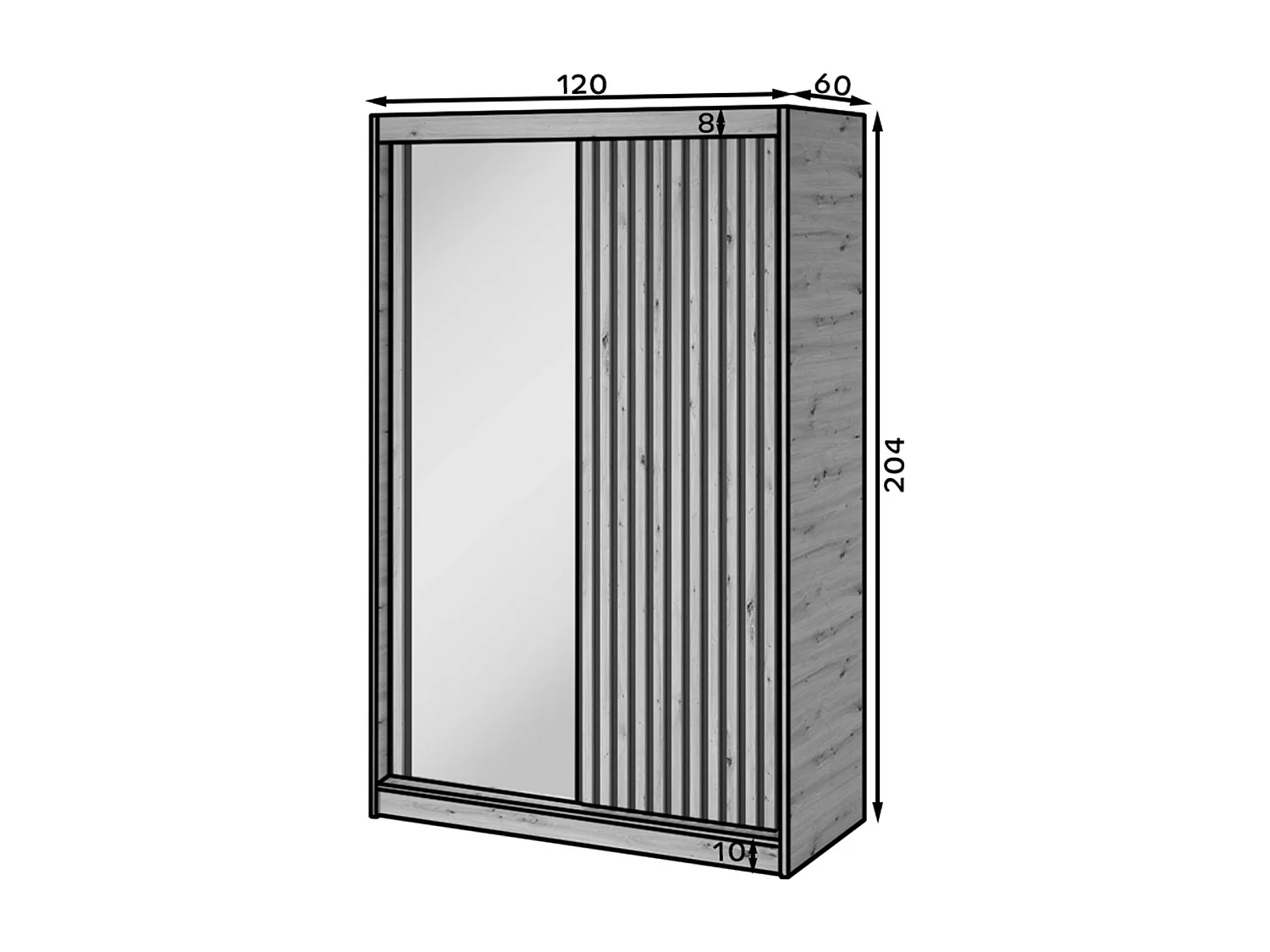 Armadio Platon (120 cm)/Ante scorrevoli/Artisan