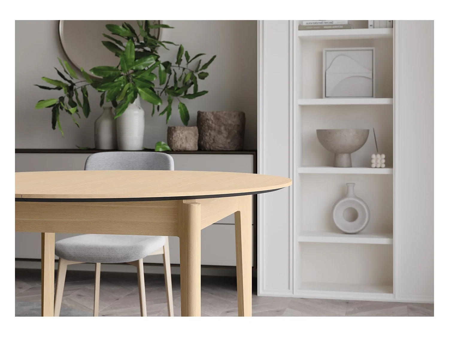 Ausziehtisch - Helle Eiche-Optik - 90–210x90 cm - PLOT