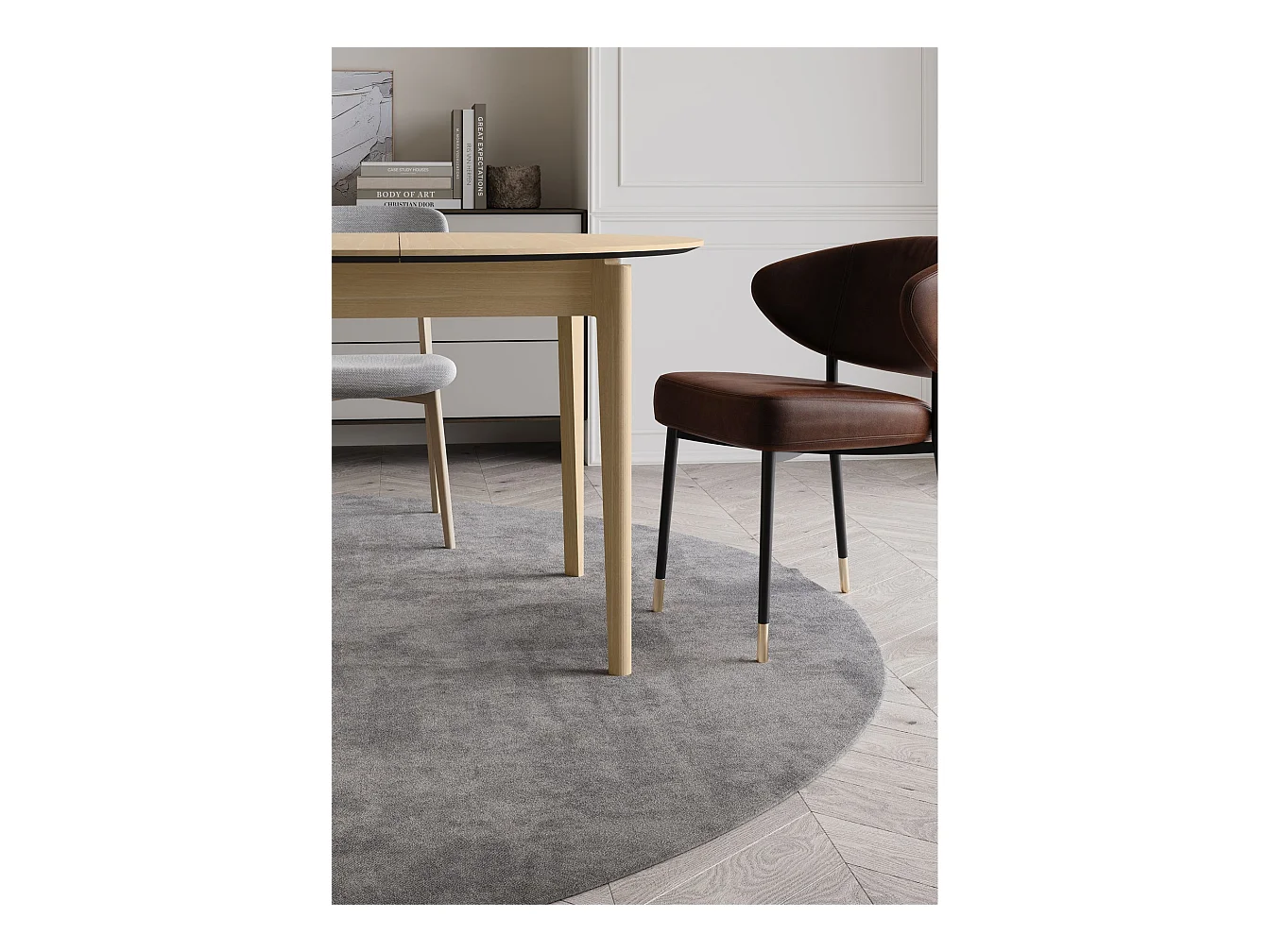 Ausziehtisch - Helle Eiche-Optik - 120–240 x 120 cm - PLOT